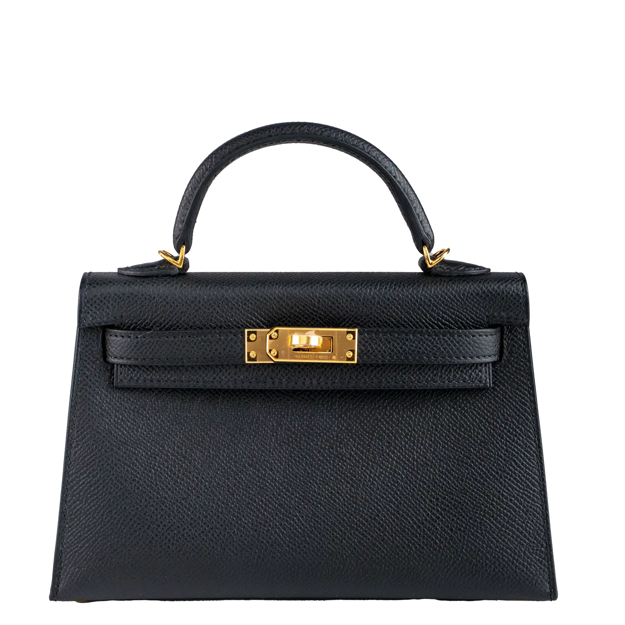 Hermès Mini Kelly II 20 Black Epsom Gold Hardware