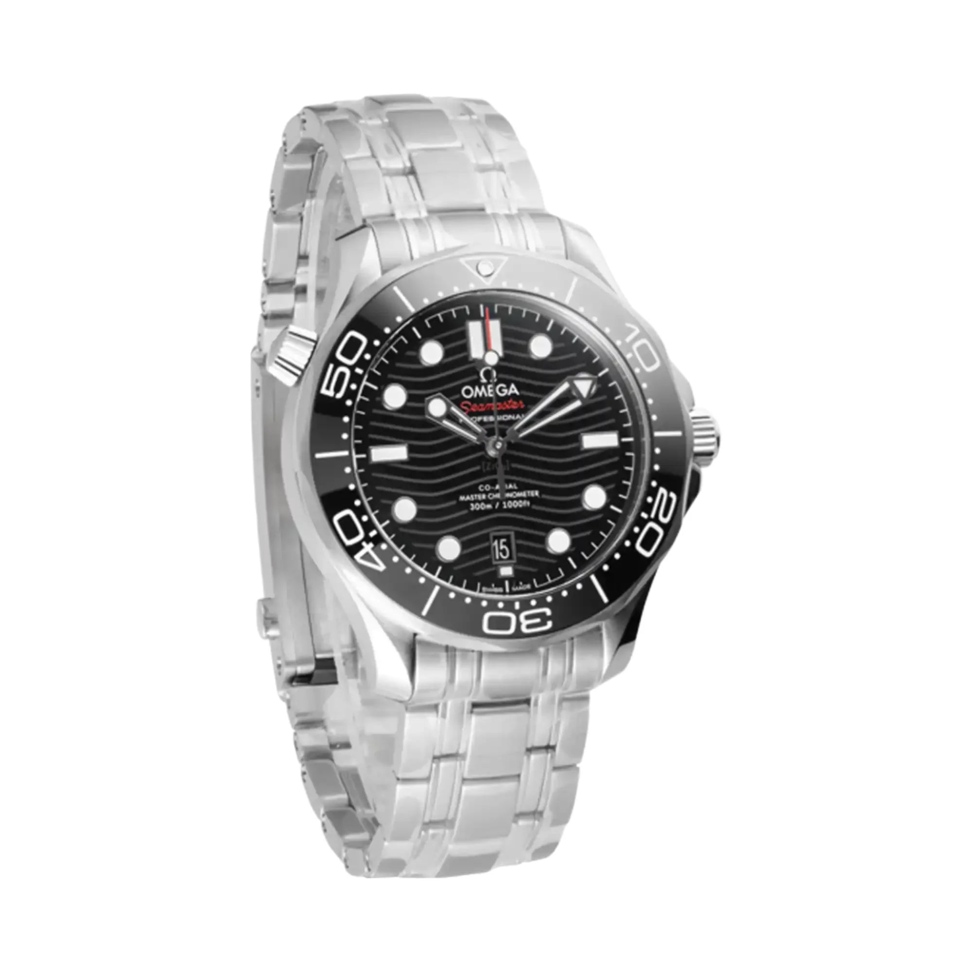 Omega Seamaster Driver 300M Black Dial Steel Bracelet - Front