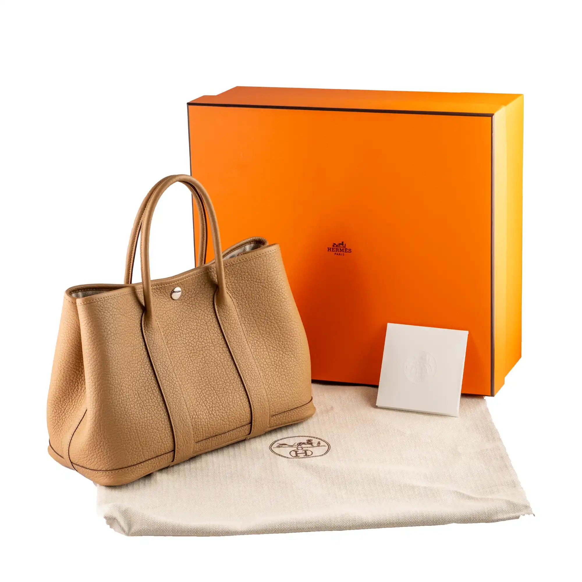 Hermes Garden Party 30 TPM Biscuit Negonda Palladium Plated Hardware