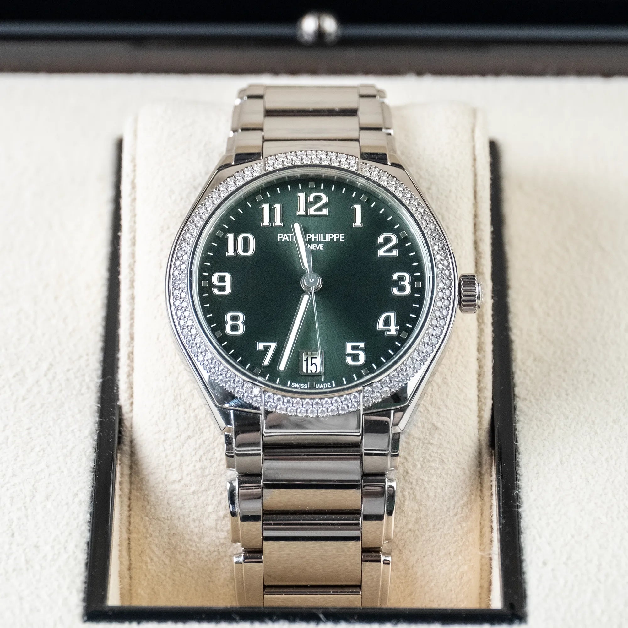 Patek Philippe Twenty~4 Green Dial Diamond Bezel 7300/1200A